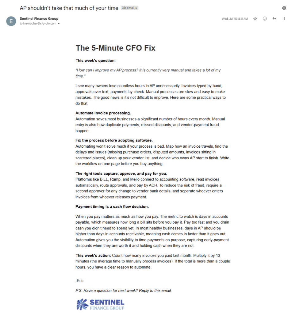Weekly newsletter